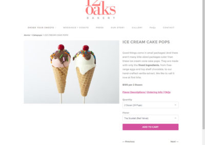 Complete Shopify website for 12oaksbakery